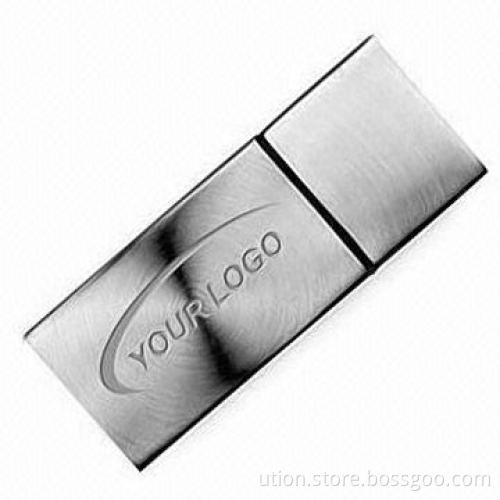 2.0 USB Flash Drive with 1 to 64GB Memory Capacities, Metal Design and Free Logo, Customized Sample